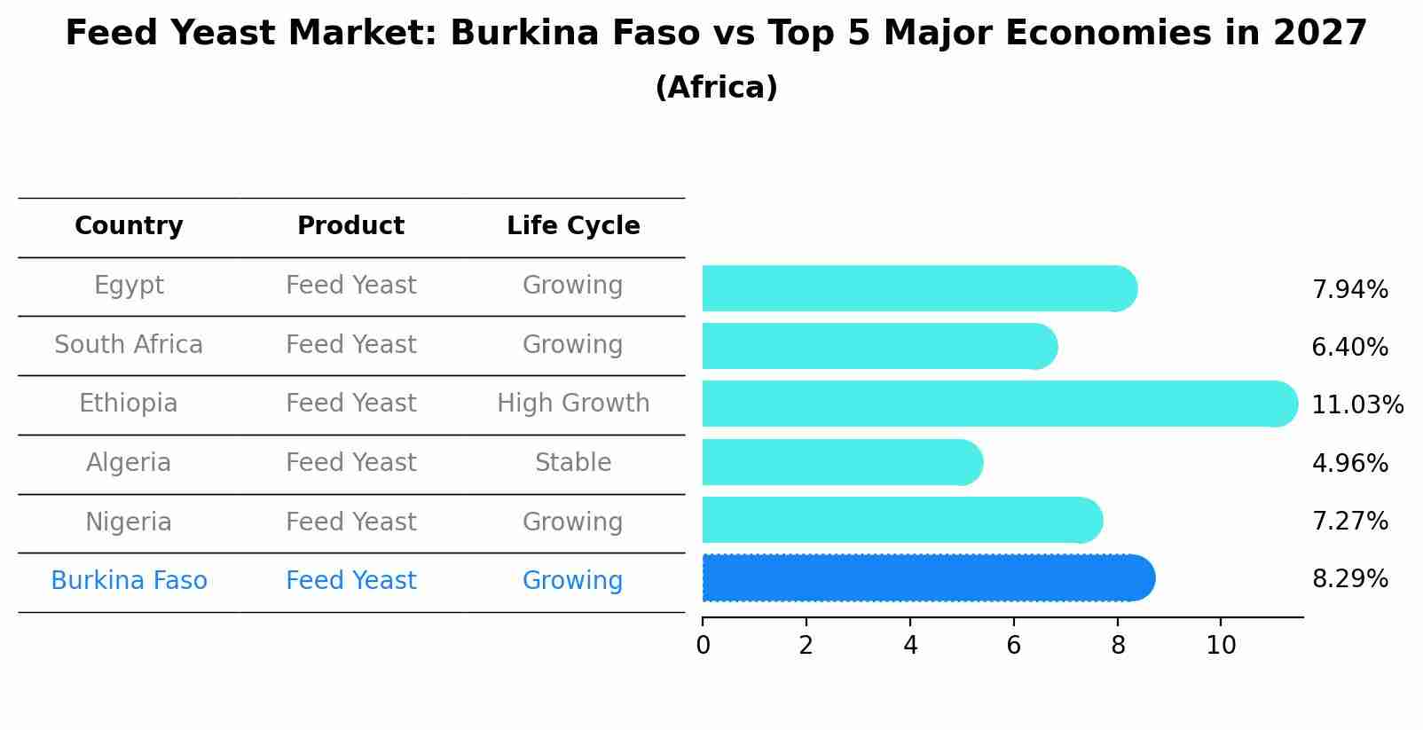 Feed Yeast Market: Burkina Faso vs Top 5 Major Economies in 2027 (Africa)
